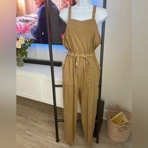 American Eagle tie-waist fleece jumpsuit